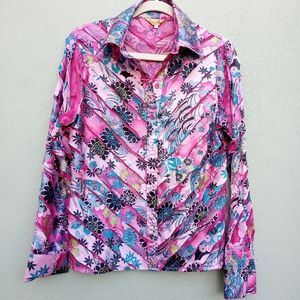 70's Type Top in Pink With Mesh Size Large